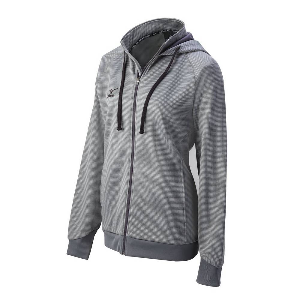 Sudaderas con capucha Mizuno Pro Full Zip Hoody Mujer Gris Ofertas OGNV-89572